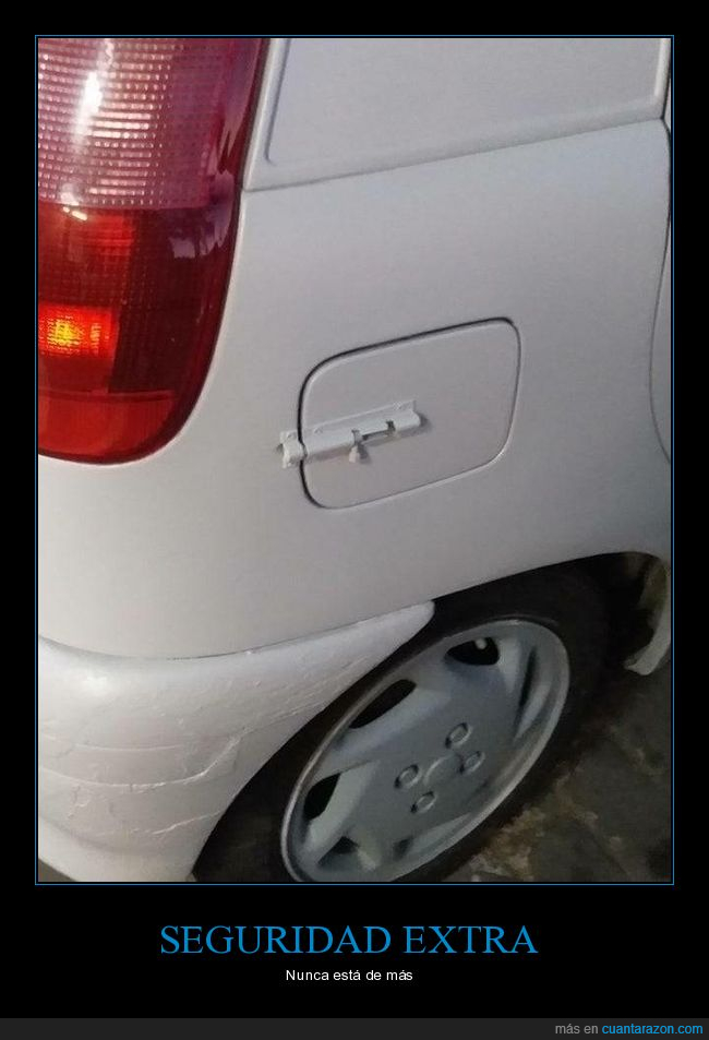 seguridad,coche,pestillo,depósito de gasolina,wtf
