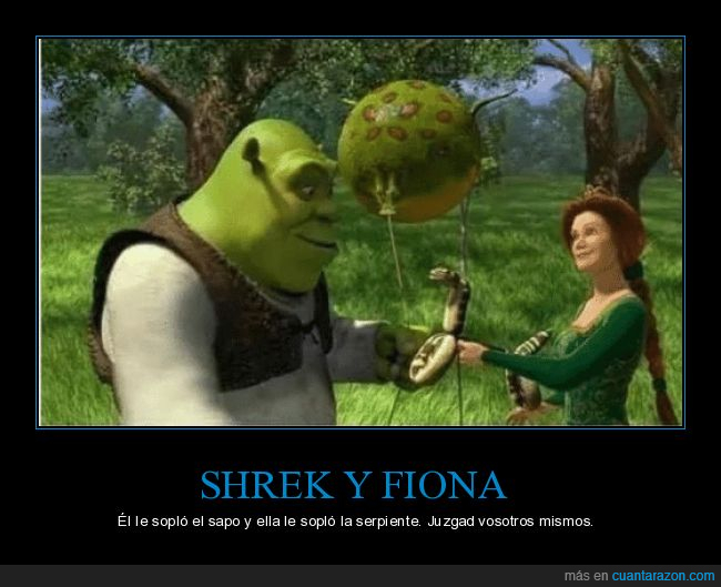 shrek,fiona,soplar,sapo,serpiente