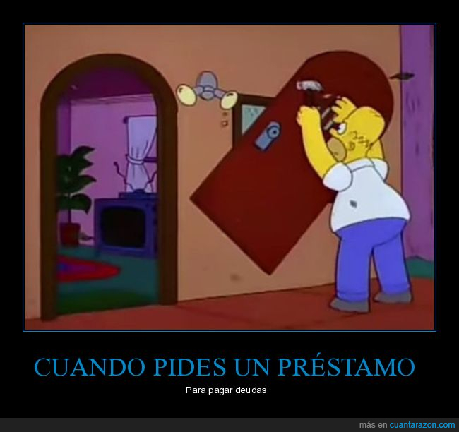 préstamo,pagar,deudas,homer,simpsons,puerta,ventana