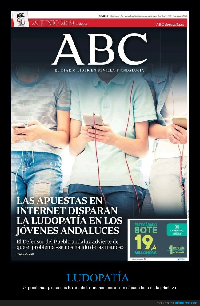 abc,portada,casas de apuestas,ludopatía,bote,primitiva,anuncio,publicidad,fails,wtf