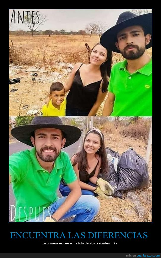 antes,después,niño,basura