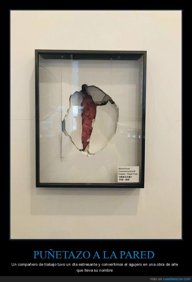 puñetazo,pared,trabajo,enmarcado,arte