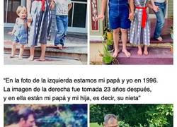 Enlace a Personas que repitieron sus fotografías viejas y regresaron al pasado por un segundo