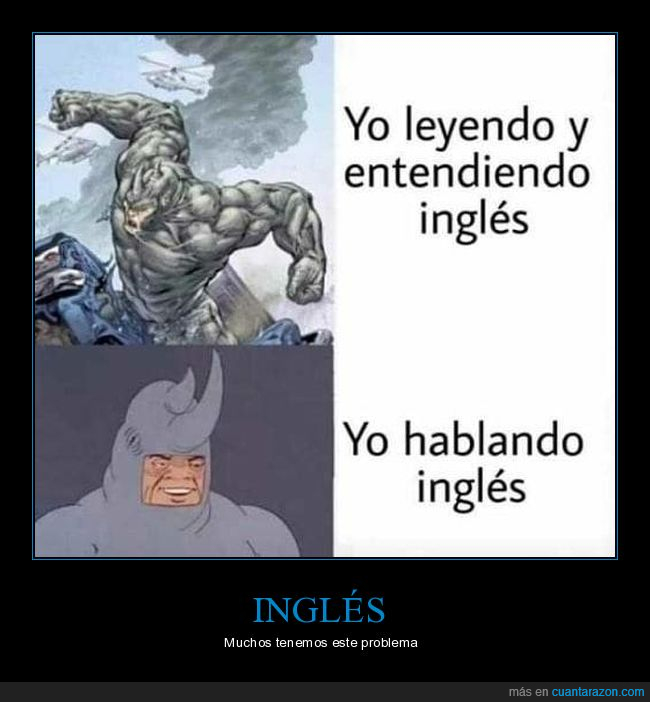 entender,leer,hablar,inglés,rhino,spiderman