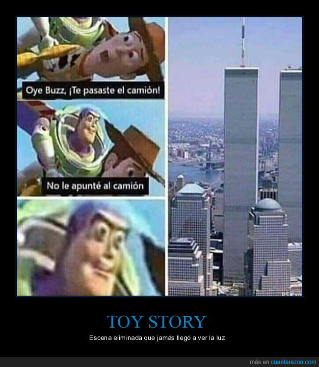 buzz lightyear,woody,pasarse,camión,torres gemelas