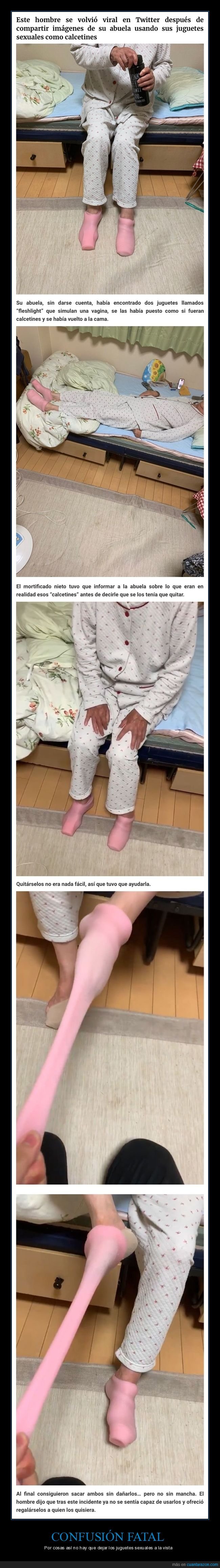 confusión,abuela,fleshlight,calcetines