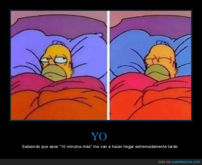 10 minutos,cama,llegar tarde,homer,simpsons