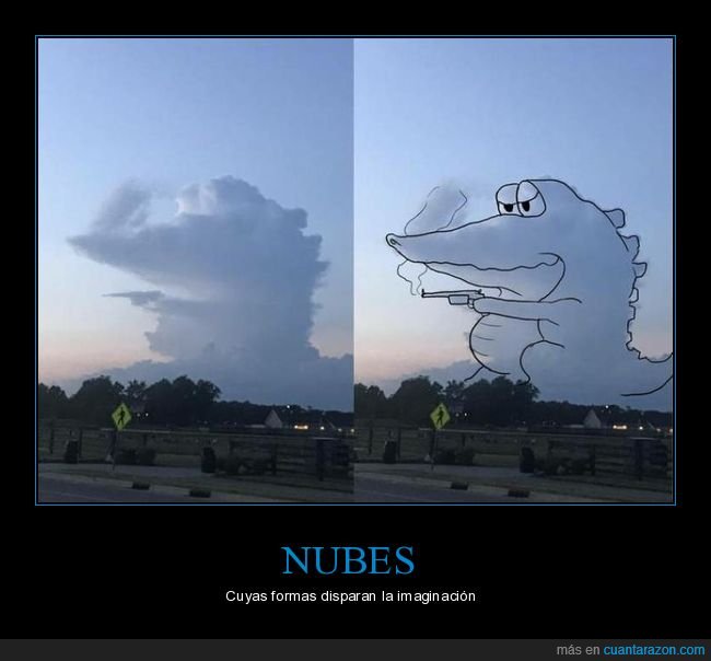 nube,forma,cocodrilo,pistola