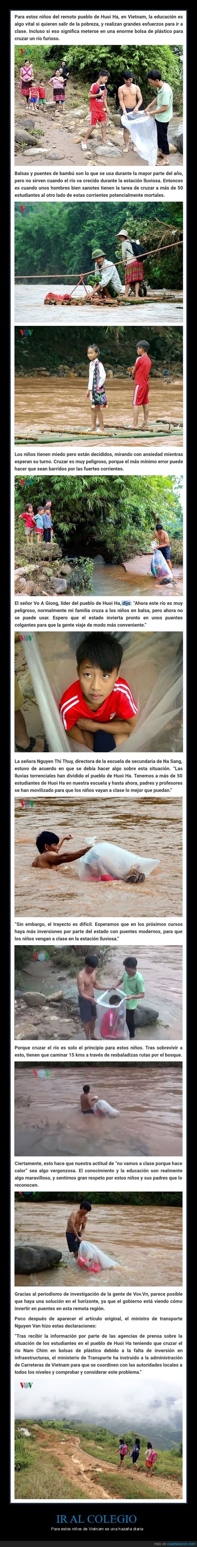 vietnam,niños,colegio,río,cruzar