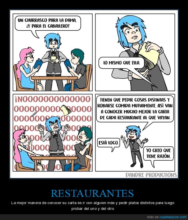 restaurantes,pareja,comida,compartir,carta