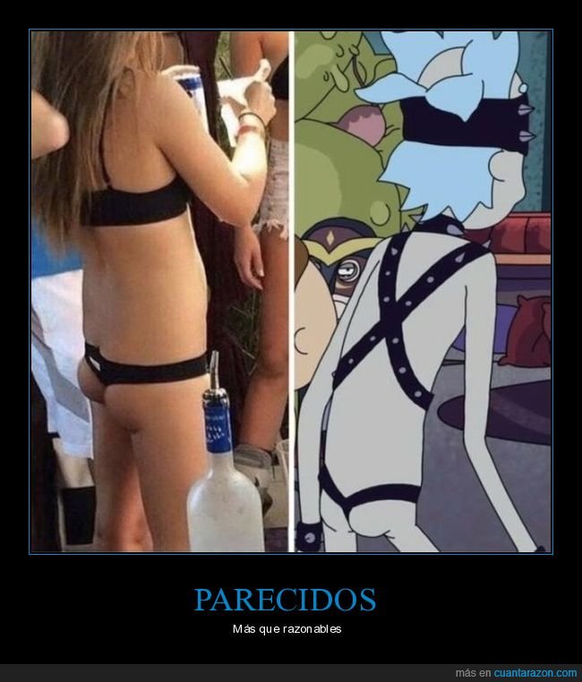 parecidos,chica,culo,rick y morty