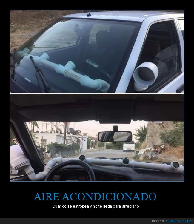 aire acondicionado,coche,tubo,chapuza