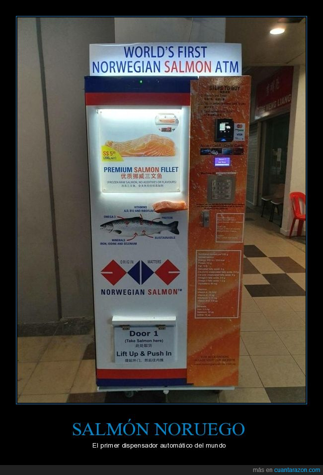 salmón noruego,dispensador automático,wtf