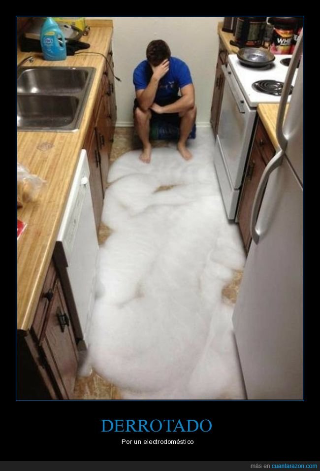 lavavajillas,espuma,cocina,fail,liada