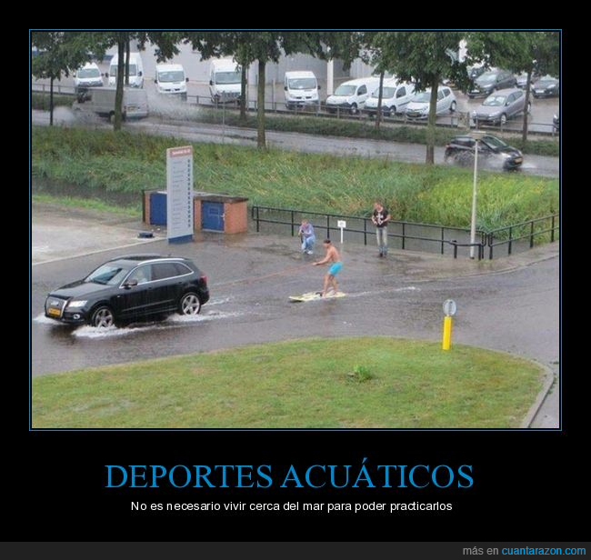 deportes acuáticos,inundación,coche,tabla,wtf