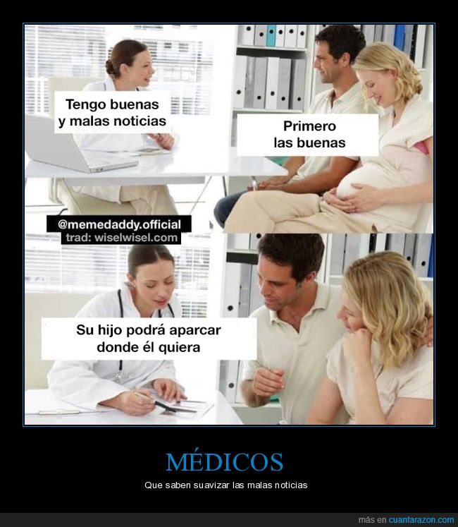 médico,padres,buenas noticias,hijo,aparcar