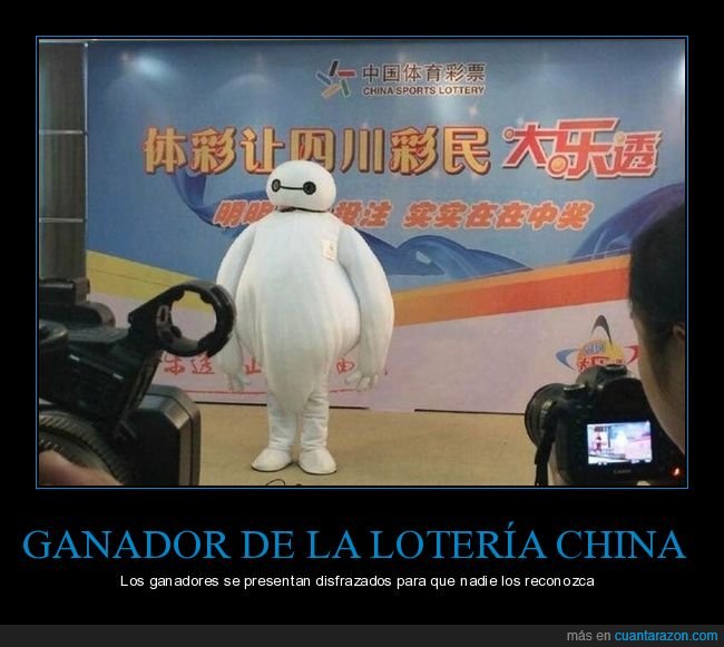 ganador,lotería,china,wtf,disfraz,big hero 6