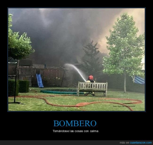 bombero,incendio,sentado