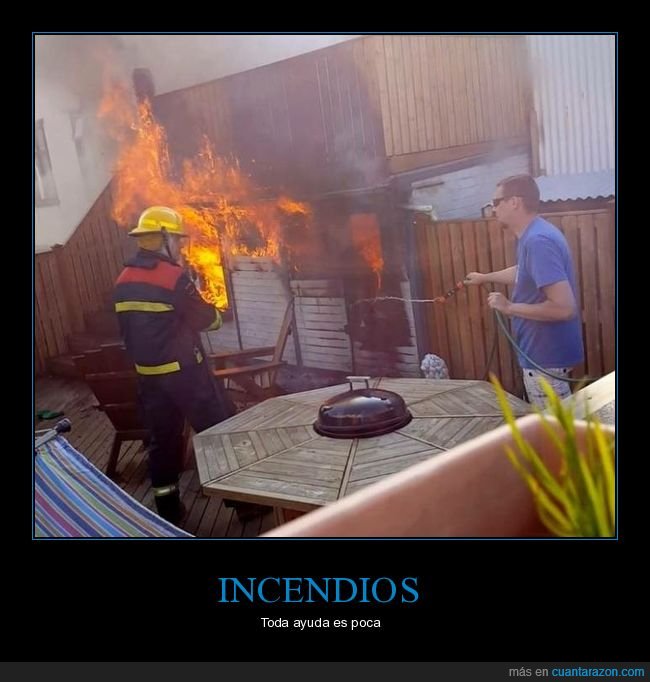 incendio,bombero,ayudando,manguera