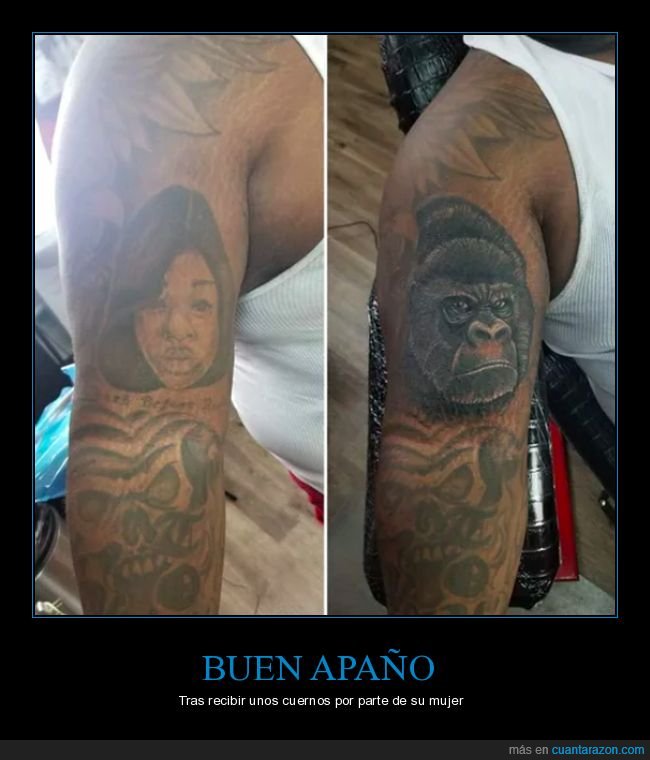 gorila,mujer,tatuaje,arreglar