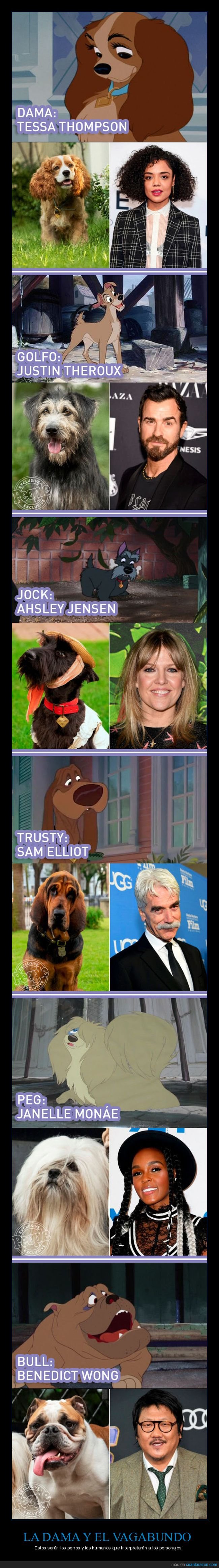 perro,dama,vagabundo,live action,disney,que paren ya,justin theroux,tessa thompson,benedict wong,janelle,monae