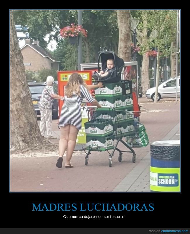 madre,madre del año,padres del año,bebé,cerveza,carrito,wtf