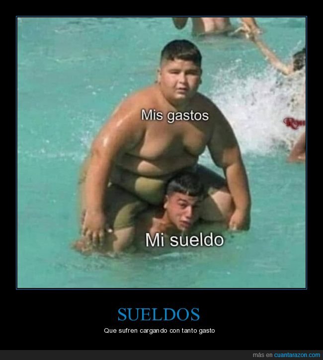 gastos,sueldo,niño,gordo,piscina