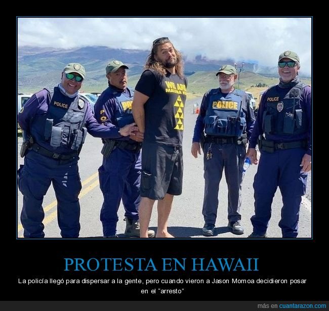 protesta,hawaii,jason momoa,posando,arresto