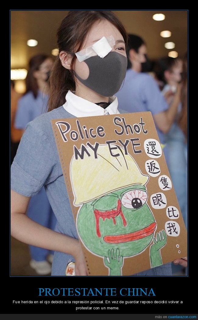 protestas,hong kong,china,ojo,policía