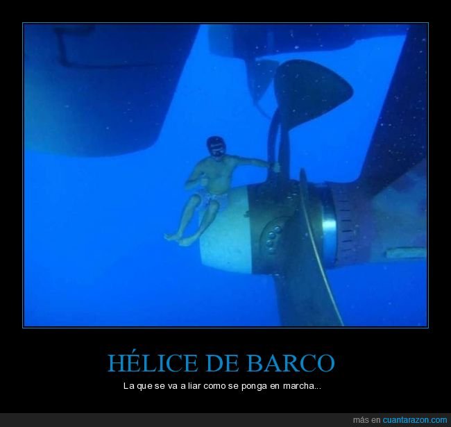 hélice,barco,buceador