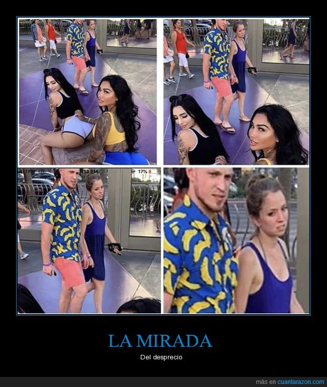 pareja,mirando,chicas,cara