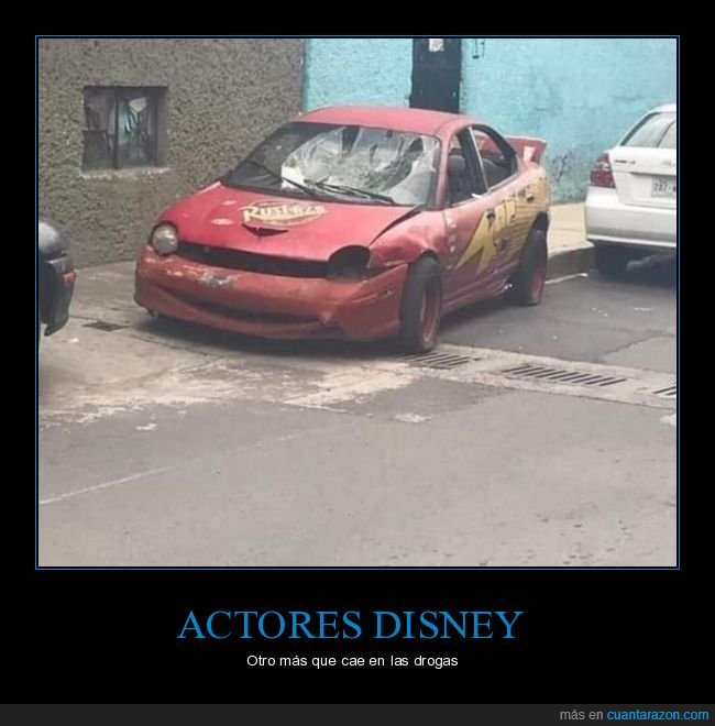 actor,drogas,rayo mcqueen,coche,cars