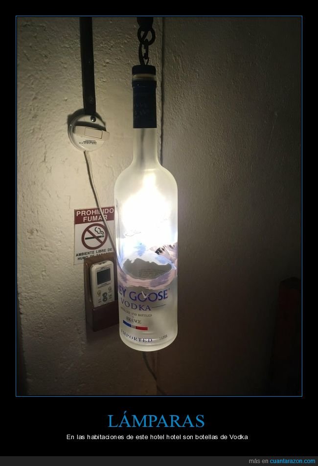 lámpara,hotel,botella,vodka