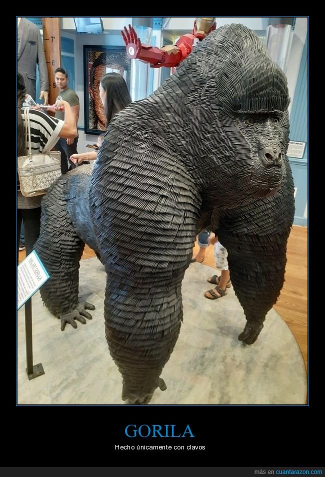 gorila,escultura,clavos