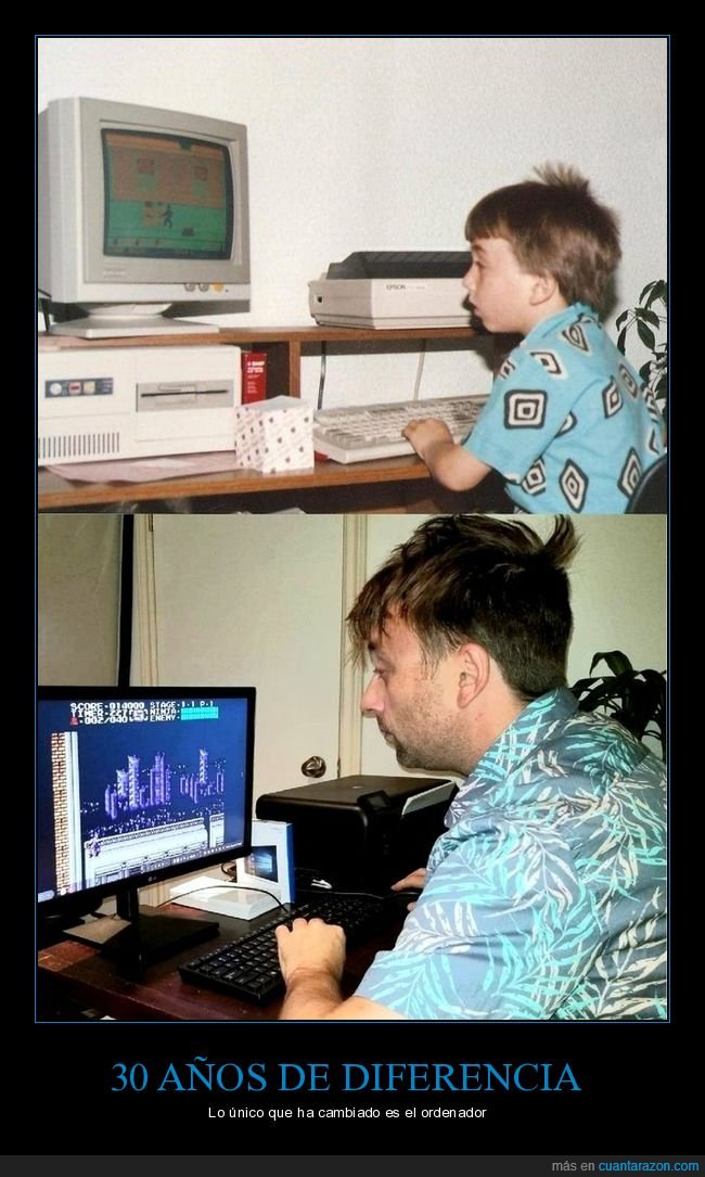 30 años,ordenador,niño,adulto,antes,ahora