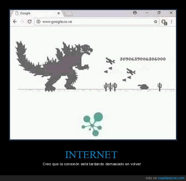 tiempo,internet,sin internet,dinosaurio,godzilla