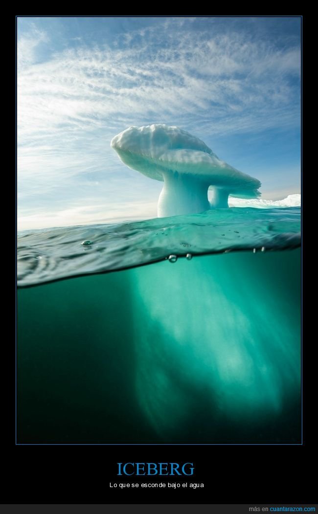 iceberg,punta,agua,esconderse