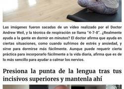 Enlace a Comparten un truco de respiración que te ayuda a quedarte dormido en 1 minuto, y a muchos les funciona