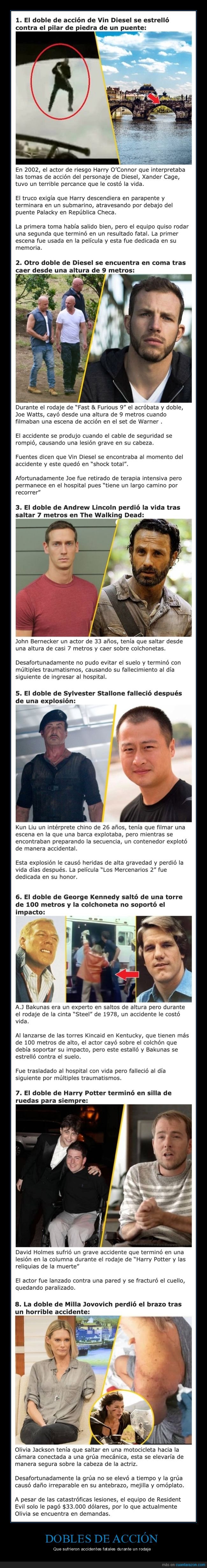 dobles de acción,accidentes,películas,cine