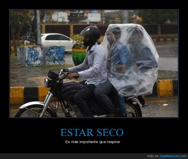 moto,lluvia,plástico,wtf