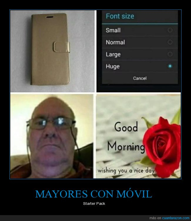viejos,móvil,starter pack