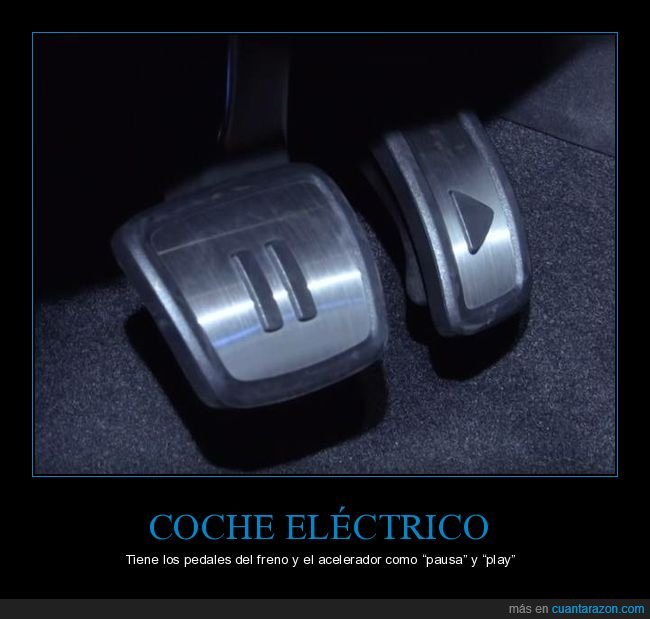 coche eléctrico,pedales,pausa,play,freno,acelerador