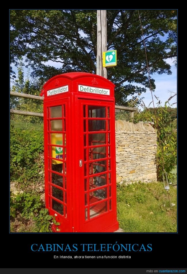 cabina telefónica,irlanda,desfibrilador