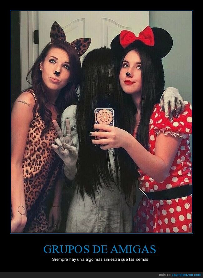 amigas,disfraces,minnie mouse,samara,the ring