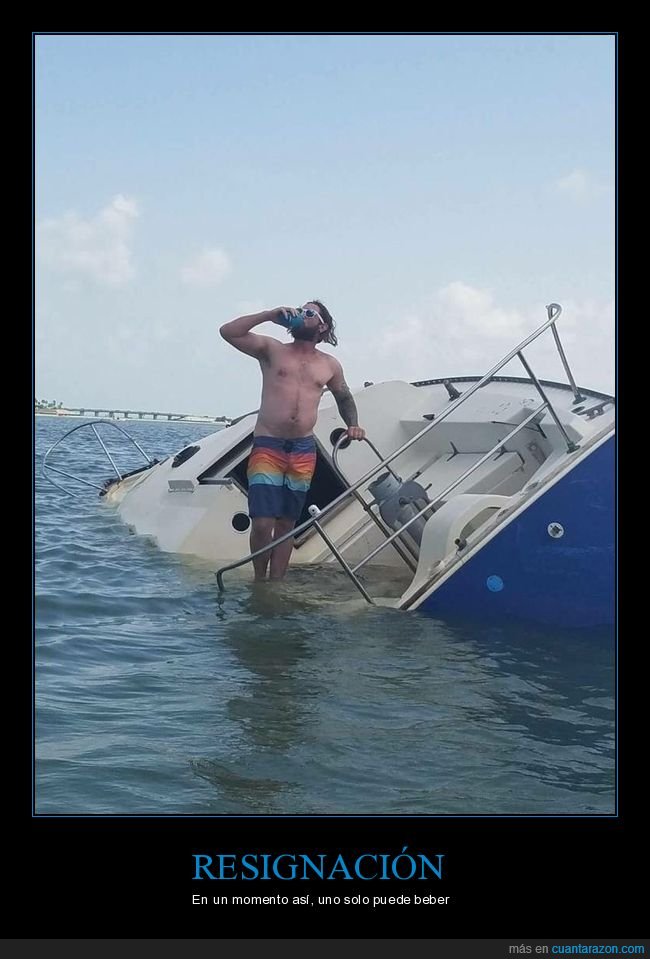 barco,hundiéndose,bebiendo