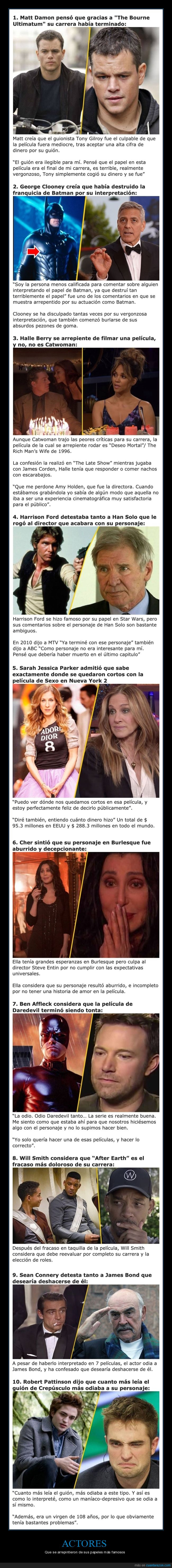 actores,arrepentirse,papeles,famosos,cine