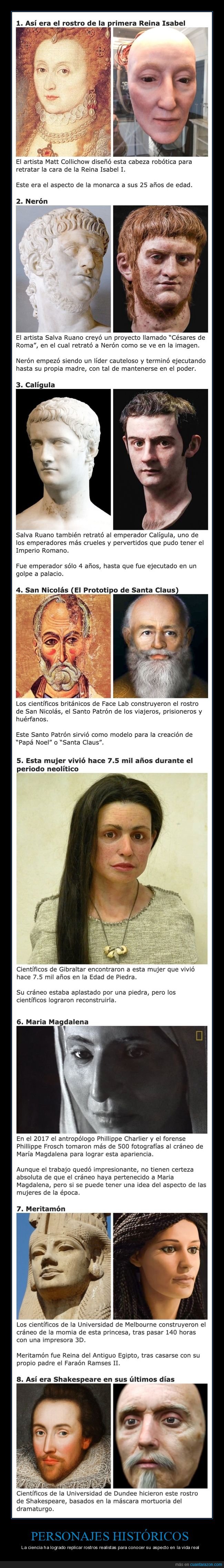 personajes históricos,caras,réplicas