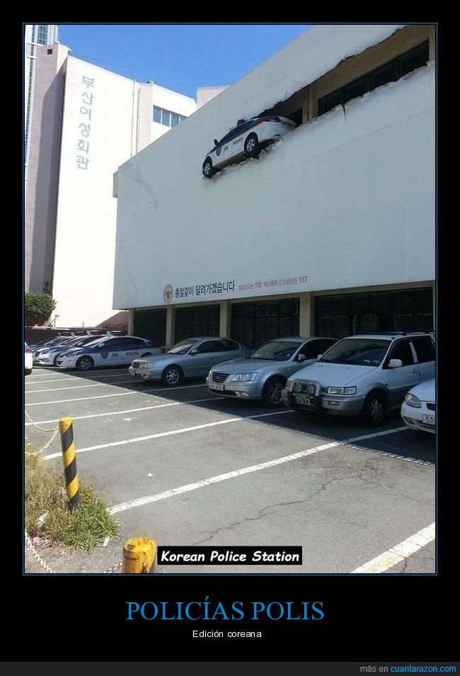 policía,coche,fails,corea
