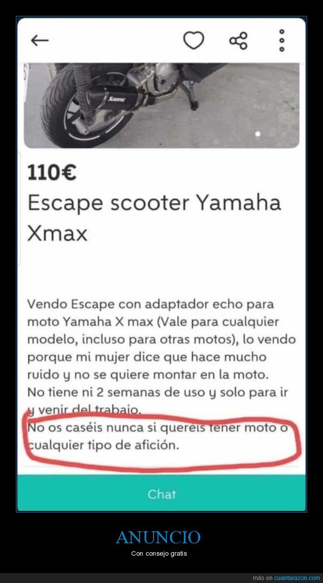 escape,moto,casarse,afición,wallapop