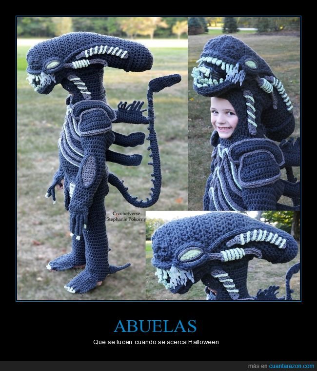 abuela,disfraz,alien,halloween